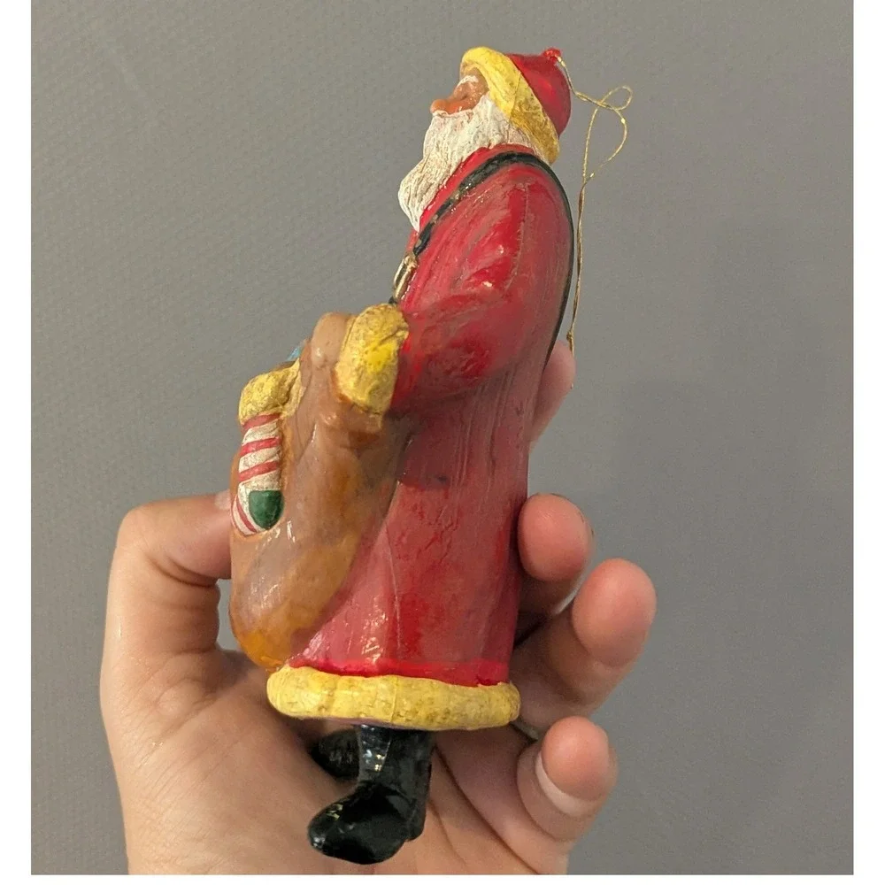 VTG Large Santa Claus Ornaments Old World Father Christmas Figures Plastic (?)